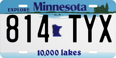 MN license plate 814TYX