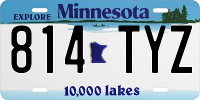 MN license plate 814TYZ