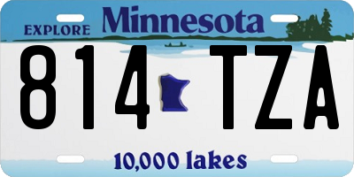 MN license plate 814TZA