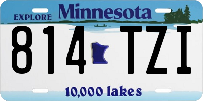 MN license plate 814TZI