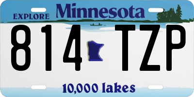 MN license plate 814TZP