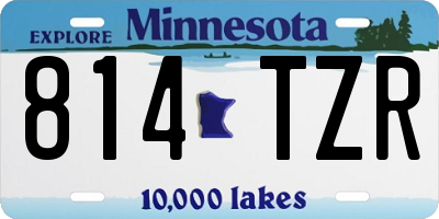 MN license plate 814TZR