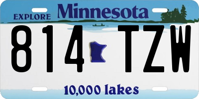 MN license plate 814TZW