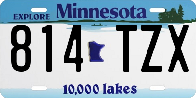MN license plate 814TZX