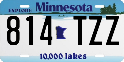 MN license plate 814TZZ