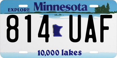 MN license plate 814UAF