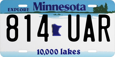 MN license plate 814UAR