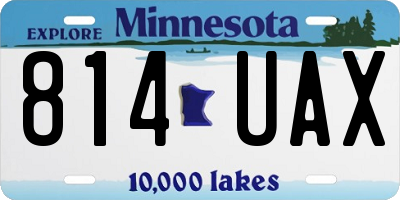 MN license plate 814UAX