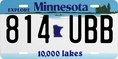 MN license plate 814UBB