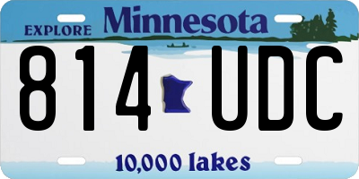 MN license plate 814UDC