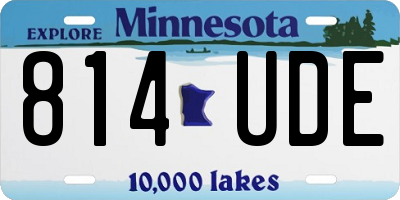 MN license plate 814UDE