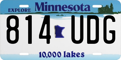 MN license plate 814UDG