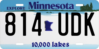 MN license plate 814UDK