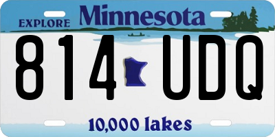 MN license plate 814UDQ