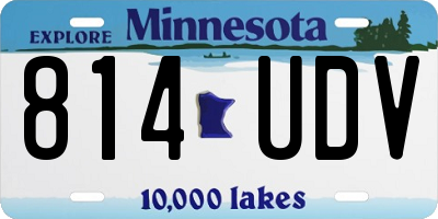 MN license plate 814UDV