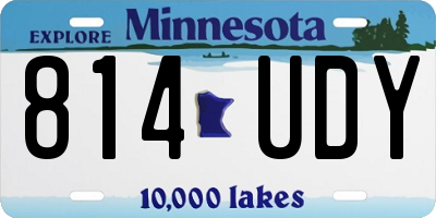 MN license plate 814UDY