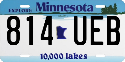 MN license plate 814UEB