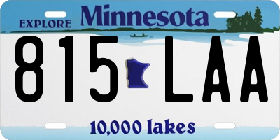 MN license plate 815LAA