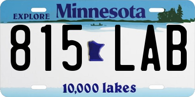 MN license plate 815LAB