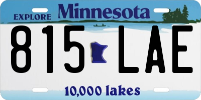 MN license plate 815LAE