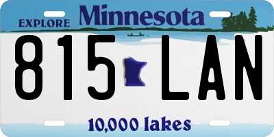 MN license plate 815LAN