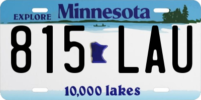 MN license plate 815LAU