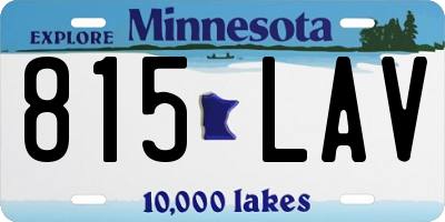 MN license plate 815LAV