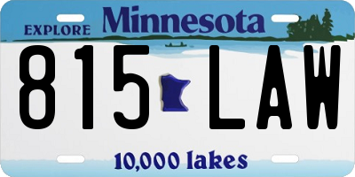 MN license plate 815LAW