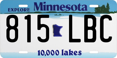 MN license plate 815LBC