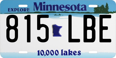 MN license plate 815LBE
