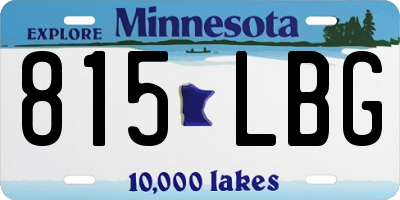 MN license plate 815LBG