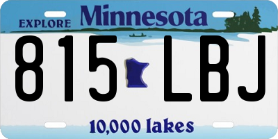 MN license plate 815LBJ