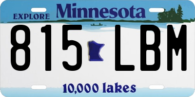 MN license plate 815LBM