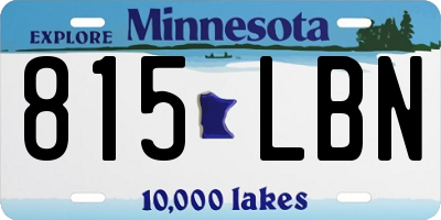 MN license plate 815LBN