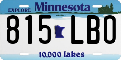 MN license plate 815LBO