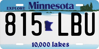 MN license plate 815LBU