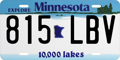 MN license plate 815LBV