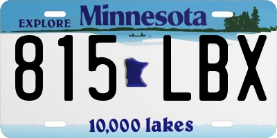MN license plate 815LBX