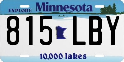 MN license plate 815LBY