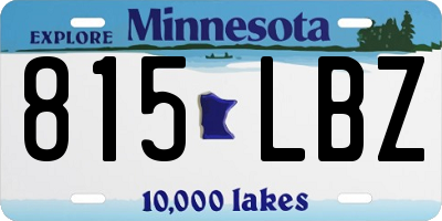 MN license plate 815LBZ