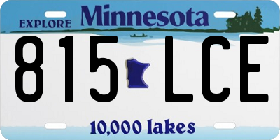 MN license plate 815LCE