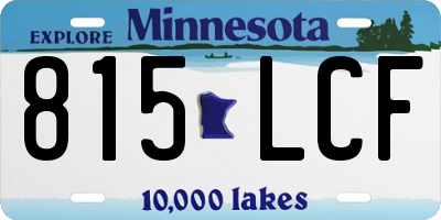 MN license plate 815LCF