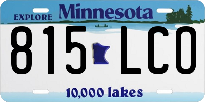 MN license plate 815LCO