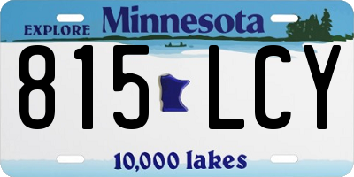 MN license plate 815LCY