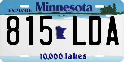 MN license plate 815LDA