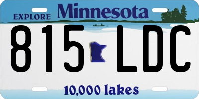 MN license plate 815LDC