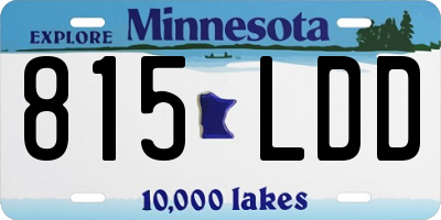 MN license plate 815LDD