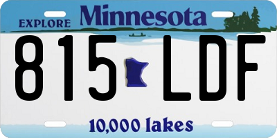 MN license plate 815LDF