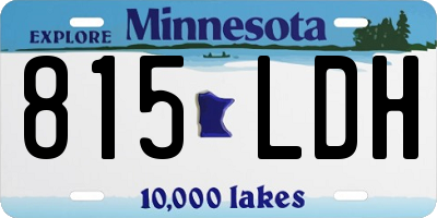 MN license plate 815LDH