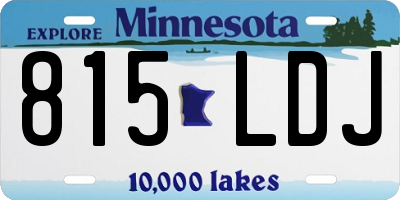 MN license plate 815LDJ